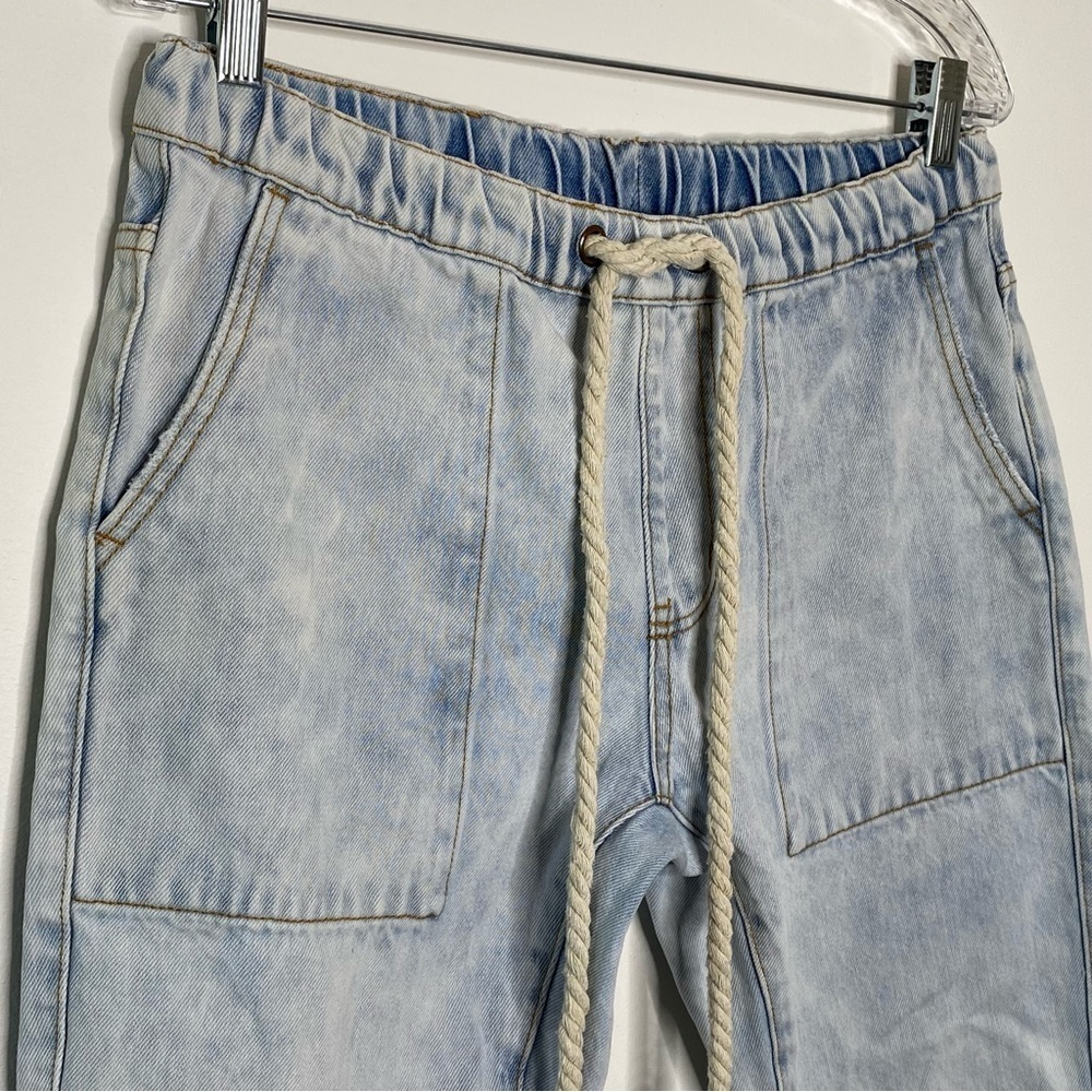 One Teaspoon Shabbies Free People Light Denim Drawstring Boyfriend Jeans - Picture 2 of 11
